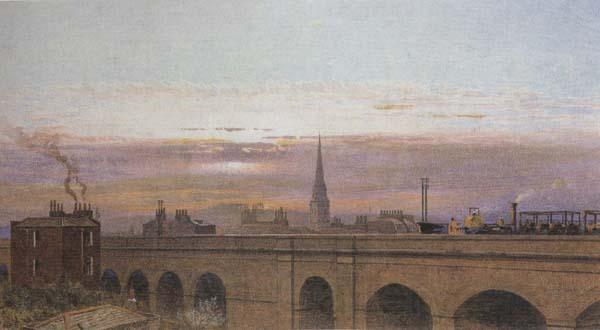 Henry George Hine,RI Railway Line at Camden Town (mk46) Spain oil painting art
